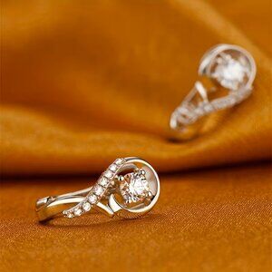 Stunning 925 Silver Elegant Hoop Earrings - Hypoallergenic
